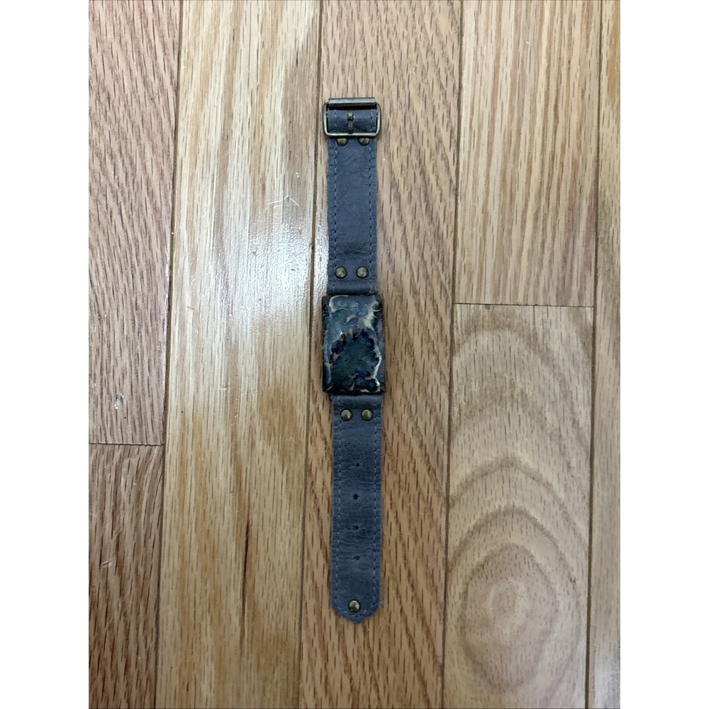 Dandy‎ Jewelry Handcrafted Gray Leather Bracelet Blue Green Ceramic Adjustable